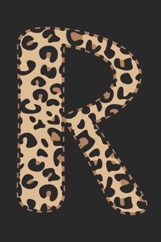 Paperback R: small lined leopard print notebook; monogrammed gifts for her Book