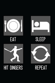 Paperback Eat, Sleep, Hit Dingers, Repeat: Minimal Design Lined Practice Journal 6" x 9" 120 pages Book