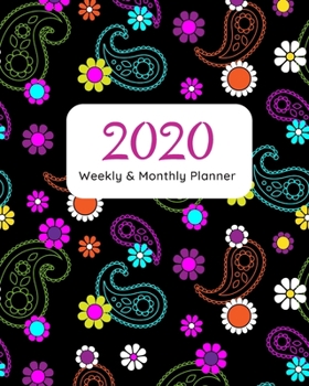 2020 Weekly and Monthly Planner : Groovy Paisley 8 X10 (20. 32cm X 25. 4cm) Jan 1, 2020 to Dec 31, 2020: Weekly and 12 Month Planner + Calendar View Notebook Schedule Organizer