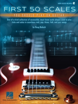 Paperback First 50 Scales You Should Play on Guitar - Must-Know Scale Shapes Used to Play Licks & Solos in Rock, Pop, Blues, Folk, and Jazz Songs - By Doug Bodu Book