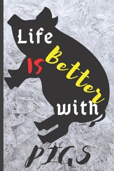 Paperback Blank Vegan Recipe Book "Life Is Better With Pigs": Best Blank Vegan CookBook to Write In - Collect the Recipes You Love in Your Own Custom Journal Di Book