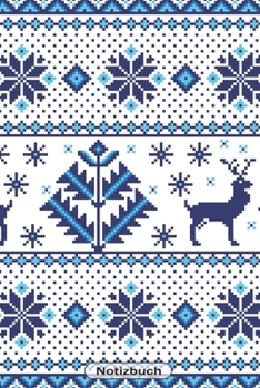 Notizbuch: blau Norwegen Weihnachtsmuster Design 110 Seiten  Journal liniertes Papier | glänzendes Softcover | Notizbuch, Schreibheft, Geschenkidee (German Edition)