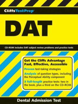 Paperback CliffsTestPrep DAT: Dental Admission Test [With CD-ROM] Book
