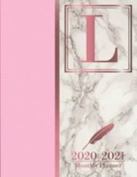 2020-2021 Monthly Planner: Letter L Rose Gold Pink Marble Monogram Planner January 2020 - December 2021 At A Glance 24 Month Dated Initial Diary (8.5” x 11”)