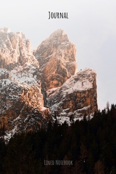 Snowy Mountain Journal Lined Notebook: Autumn Winter Scene Notebook, 120 page lined notepad, 6x9 pages