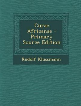 Paperback Curae Africanae [Latin] Book