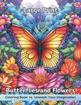 Paperback Large Print Butterflies and Flowers Coloring Book: The Large Print Butterfly and Flowers Coloring Book for Relaxation and Stress Relief Book
