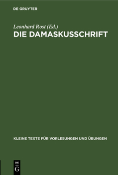 Hardcover Die Damaskusschrift [German] Book