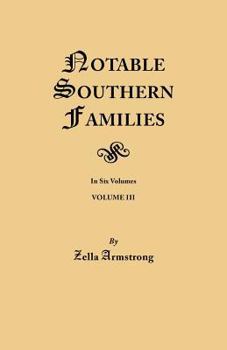 Paperback Notable Southern Families. Volume III Book