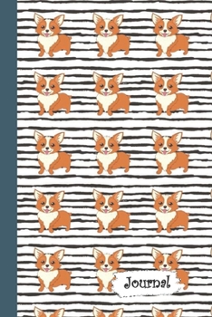 Paperback Journal: Corgi Dog with Black Stripes Diary with Blank Lined Notebook Paper Book