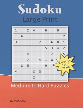 Paperback Sudoku Large Print: Medium to Hard Puzzles Book