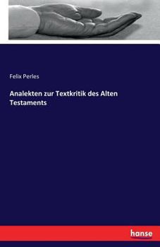 Paperback Analekten zur Textkritik des Alten Testaments [German] Book