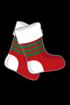 Paperback Notebook: Christmas Socks Hanging Stockings Winter Holidays Black Lined Journal Writing Diary - 120 Pages 6 x 9 Book