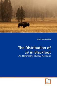 Paperback The Distribution of /s/ in Blackfoot Book