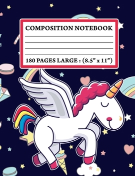 Paperback Unicorn Composition Notebook: Journal and Composition Notebook for Girls - Composition Size (8.5"x11") With Dot Lined Pages, Perfect for Journal, Do Book