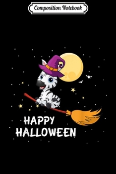 Paperback Composition Notebook: Witch Zebra Riding Flying Broomstick Happy Halloween Journal/Notebook Blank Lined Ruled 6x9 100 Pages Book
