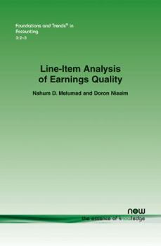 Paperback Line-Item Analysis of Earnings Quality Book