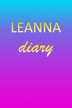 Paperback Leanna: Journal Diary - Personalized First Name Personal Writing - Letter L Blue Purple Pink Gold Effect Cover - Daily Diaries Book