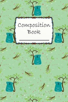 Composition Book: Amazing Koala Composition Book for everyone - Wide Ruled Book - green and pink backgrounds