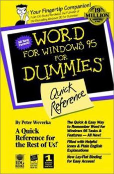 Paperback Word for Windows 95 for Dummies: Quick Reference Book