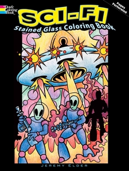 Paperback Sci-Fi Stained Glass Coloring Book