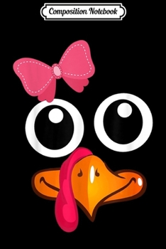 Paperback Composition Notebook: Thanksgiving Turkey Face Cute Girl Journal/Notebook Blank Lined Ruled 6x9 100 Pages Book