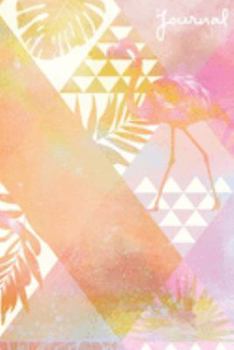 Journal: 105 Pages : Tropical Pink Flamingo Design : Lavender & Orange Ombre : Paperback Cover