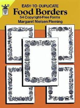 Paperback Easy-To-Duplicate Food Borders: 54 Copyright-Free Forms Book
