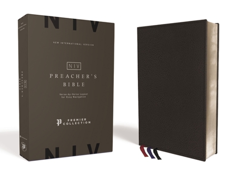 Leather Bound Niv, Preacher's Bible, Verse-By-Verse Format, Premium Leather, Goatskin, Black, Premier Collection, Comfort Print Book