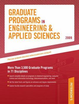 Hardcover Peterson's Graduate Programs in Engineering & Applied Sciences 2009 Book