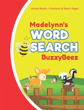 Madelynn's Word Search: Solve Safari Farm Sea Life Animal Wordsearch Puzzle Book + Draw & Sketch Sketchbook Activity Paper | Help Kids Spell Improve ... | Creative Fun | Personalized Name Letter M