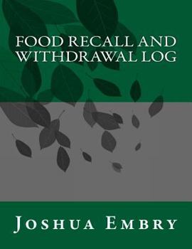 Paperback Food Recall and Withdrawal Log Book