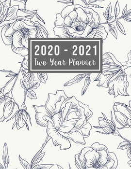 2020-2021 Two Year Planner: two year monthly planner at a glance | Flower Watercolor Cover | 2 Year Calendar 2020-2021 Monthly | 24 Months Agenda ... for Mom (2 year monthly planner 2020-2021)