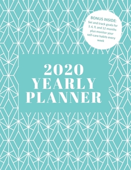 Paperback 2020 Yearly Planner: 8.5x11" Yearly Self-Care and Goal Tracking Yearly Planner Book