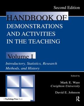 Paperback Handbook of Demonstrations and Activities in the Teaching of Psychology, Second Edition: Volume I: Introductory, Statistics, Research Methods, and . . . & Activities in Teaching of Psych) Book