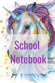 Paperback School Notebook: Unicorn School Notebook Book