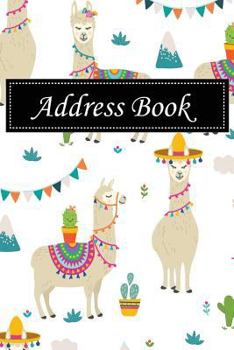Paperback Address Book: Alphabetical Index with Llama Seamless Pattern Cover Book