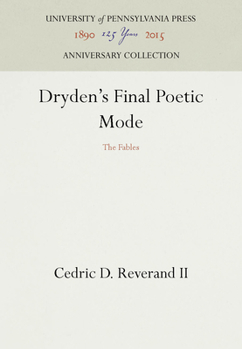 Hardcover Dryden's Final Poetic Mode: The Fables Book