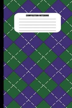 Paperback Composition Notebook: Green and Blue Plaid Pattern (100 Pages, College Ruled) Book