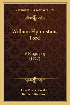 Paperback William Elphinstone Ford: A Biography (1917) Book