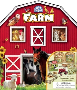 Paperback Let's Explore: Farm [With Book(s) and 3 Plastic Animals, 2-Piece Diorama, 7 Models] Book