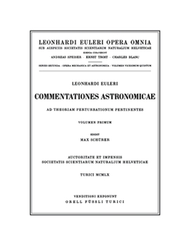 Hardcover Commentationes Astronomicae AD Theoriam Perturbationum Pertinentes 1st Part [Latin] Book