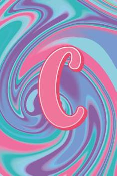 C: Letter C Monogram Initials Pastel Tie Dye Notebook & Journal
