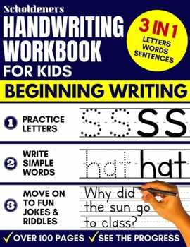 Paperback Handwriting Workbook for Kids: 3-in-1 Writing Practice Book to Master Letters, Words & Sentences Book