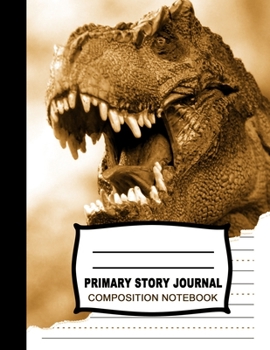 Paperback Primary Story Journal Composition Notebook: Beautiful Handwriting Write and Draw Jurassic Age Journal for Preschool, Kindergarten, 1st & 2nd grades ki Book