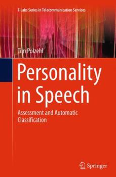 Paperback Personality in Speech: Assessment and Automatic Classification Book