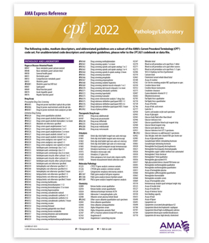 Cards CPT Express Reference Coding Card 2022: Pathology/Laboratory Book