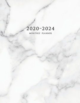 Paperback 2020-2024 Monthly Planner: Large Five Year Planner with Marble Cover (Volume 3) Book