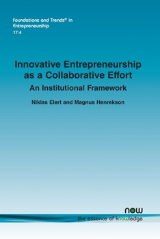 Paperback Innovative Entrepreneurship as a Collaborative Effort: An Institutional Framework Book