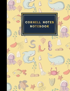 Paperback Cornell Notes Notebook: Cornell Note Pads, Cornell Notebook Paper, Note Taking Notebook Paper, Cute Sea Creature Cover, 8.5" x 11", 200 pages Book